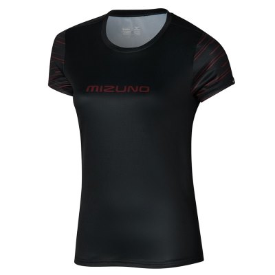 Camisa Mizuno Athletics Estampados Tee Mujer Negros - Chile M954YELWTA